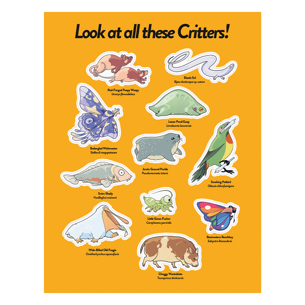 Critters Sticker Sheet